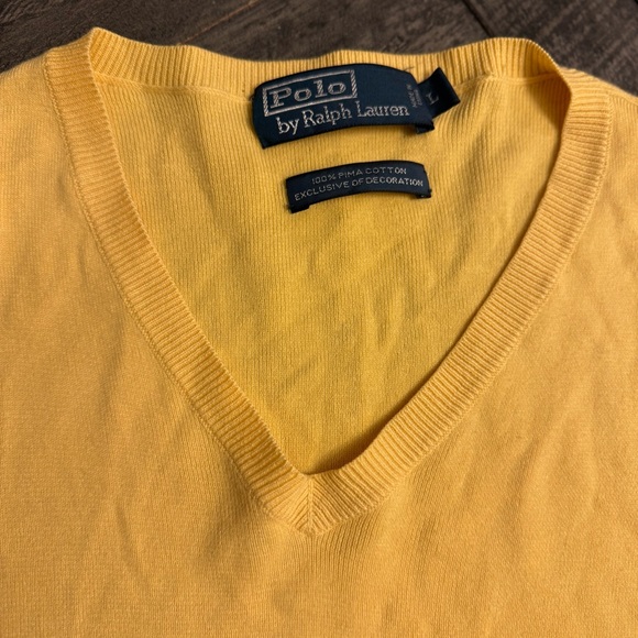 polo ralph lauren Men’s v-neck sweater yellow Size Men’s large‎ - Picture 2 of 5